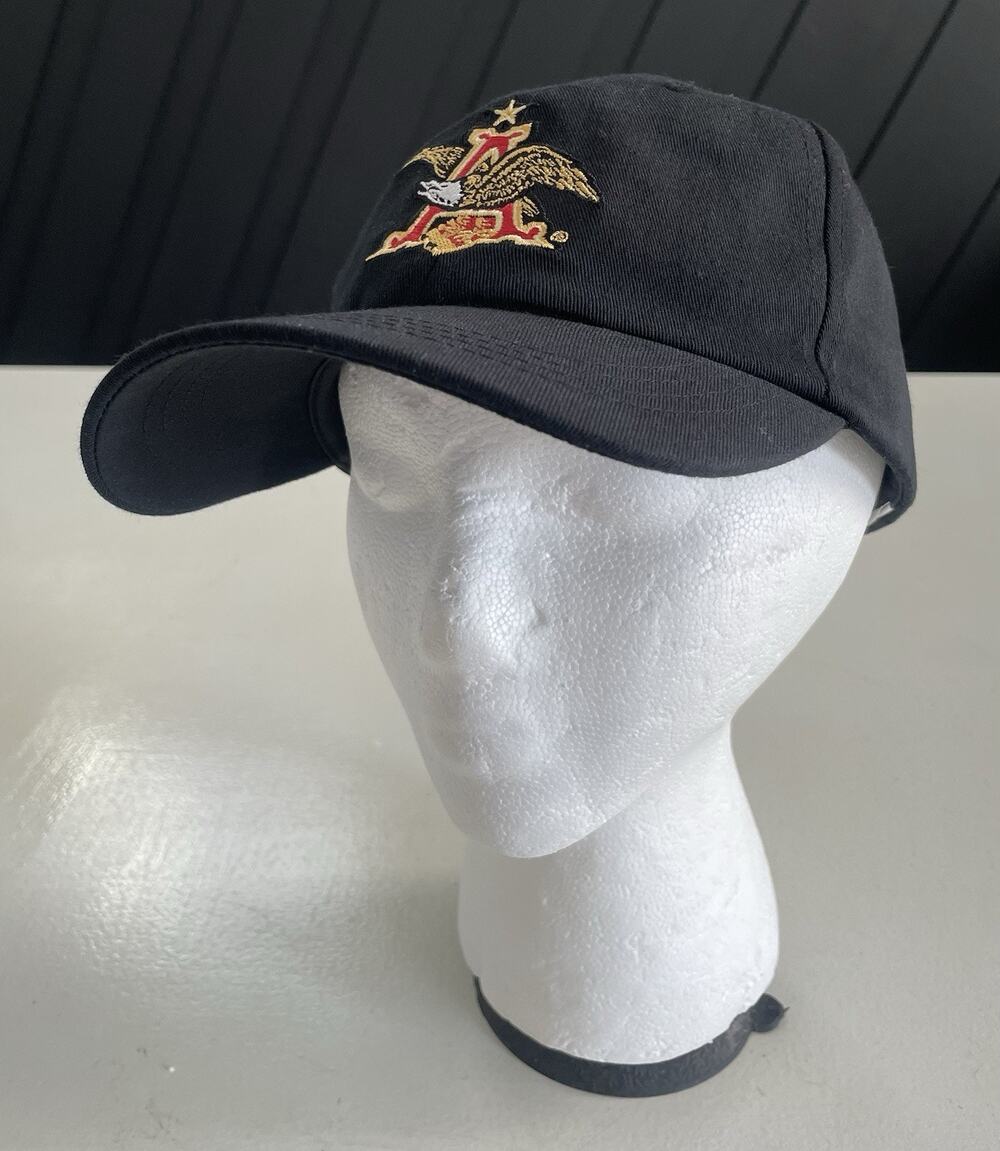 Anheuser Busch Beer St Louis Brewery Cap - Black StrapBack Hat - One Size EUC